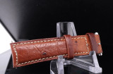 Auth. Jaeger-LeCoultre Brown Ostrich Leather 19mm/ 16mm Wristwatch Strap