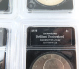 JOB LOT !! 6 x USA Eisenhower UNC $1 / 1971 - 1978. Slabbed