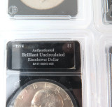 JOB LOT !! 6 x USA Eisenhower UNC $1 / 1971 - 1978. Slabbed