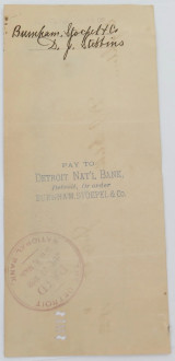 1898 "The Commercial Exchange Bank" of Channing Whitney & Co USA Cheque / Check