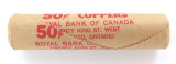 1967 Royal Bank of Canada 1c Mint Roll. 50 x UNC 1c Coins