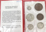 RARE Australian 1938 Set 6 Coins in Red Wallet.