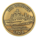 Superb USS Dubuque Colourized Challenge Coin. 37 mm 27.5 grams