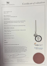 Vintage 10K White Gold 0.60ct Diamond Cluster Sliding Pendant & Chain Val $3560