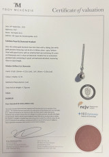 14K White Gold 10.5mm Tahitian Pearl & Diamond Set Pendant Val $4090