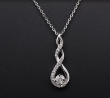 Vintage Sterling Silver 0.29ct Diamond Cluster Sliding Pendant & Chain Val $1620