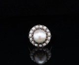 Vintage 14K Yellow Gold 9.0mm Cultured Pearl Cluster Ring size F1/2 Val $3495