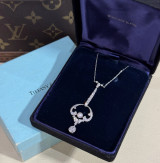 Antique Tiffany & Co. Platinum 18k Gold 2.19ct Old Cut Diamond & Pearl Necklace