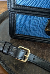 Auth LOUIS VUITTON Blue Dauphine MM Epi Leather Shoulder / Hand Bag M56269