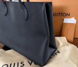 Auth. Louis Vuitton Lockme Shopper Tote Bag Black M57345