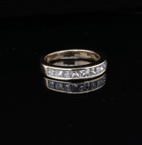 Vintage 0.96ct Princess Cut Diamond 14K Gold Band Ring Size J Val $4890