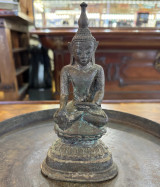 17th Century Burmese Inwa Period (Ava) 21cm Bronze Figure of Buddha
