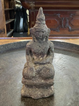 16th-17th Century Burmese Inwa Period (Ava) 14cm Bronze Figure of Buddha
