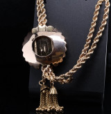 Vintage Egyptian Hallmarked 18k Gold Turquoise Set Tassel Bracelet c.1950s 26.3g