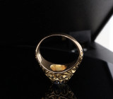 Vintage Blue Ceylon Sapphire Yellow Gold Ring Size J Val $9130