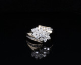Vintage 0.79ct Diamond Set 14K Yellow Gold Cluster Ring Size L Val $4650