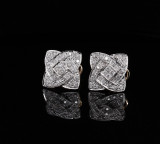 0.48cttw H Si Diamond Set 14k Gold Lever Post Clip Earrings Val $3950