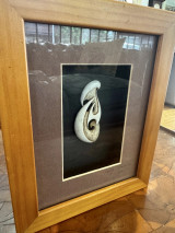 New Zealand artist: Kerry Thompson Framed Carved Bone Art c.2010