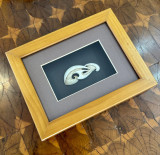 New Zealand artist: Kerry Thompson Framed Carved Bone Art c.2010