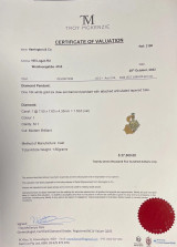 A Vintage 18ct white Gold 1.52ct I Si Diamond Solitare Pendant Val $27500