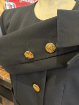 Rare Vintage 1990s Yves Saint Laurent Rive Gauche Black Blazer Sz 38