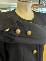 Rare Vintage 1990s Yves Saint Laurent Rive Gauche Black Blazer Sz 38