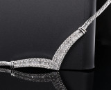 An Incredible Vintage 1.94ct Diamond Set 14k White Gold V Necklace Val $11150