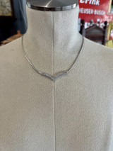An Incredible Vintage 1.94ct Diamond Set 14k White Gold V Necklace Val $11150