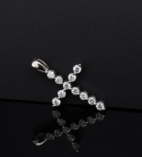 Stunning 14k White Gold 0.33ct F-G Si Diamond Set Cross Valuation $2770