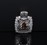 Vintage 1.52ct Cognac Diamond 14K White Gold Sliding Pendant Val $11120