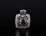 Vintage 1.52ct Cognac Diamond 14K White Gold Sliding Pendant Val $11120