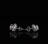 A Pair Of 1.80cttw Diamond Set 14k White Gold Stud Earrings Val $8450
