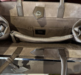 Auth. Fendi Patent Vitello Leather Medium Elite 2 Way Tote Bag