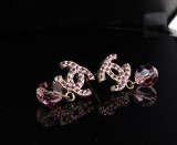 Vintage C.2007 Chanel CC Crystal Drop Dangle Earrings