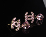 Vintage C.2007 Chanel CC Crystal Drop Dangle Earrings
