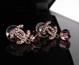 Vintage C.2007 Chanel CC Crystal Drop Dangle Earrings