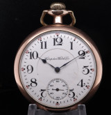 Antique 1915 Hampden Wm. McKinley 17J Model 5 10k G/F 49mm 16s O/F Pocket Watch