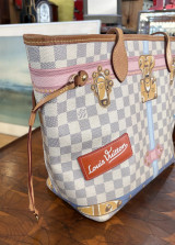 Auth. Louis Vuitton Summer ‘Trunk’ Design Neverfull Leather Tote Handbag N41065