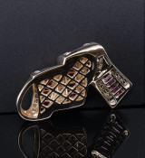 Vintage Pink Sapphire & Diamond 14k Yellow Gold Sliding Pendant Val $7340