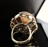 Vintage 18k Gold Solid Opal & 0.96ct Diamond Cocktail Ring 20.4g Sz M Val $15430