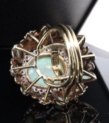 Vintage 18k Gold Solid Opal & 0.96ct Diamond Cocktail Ring 20.4g Sz M Val $15430