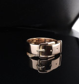 Vintage 1950s 12ct Rose Gold European Buckle Ring size S 8 grams