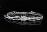 Sapphire & 2.00ct Diamond Set 18ct White Gold Tennis Bracelet 15.5cm Val $15950