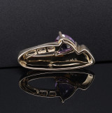 Vintage 14ct Gold Amethyst Opal & Diamond Sliding Pendant Val $4330