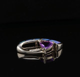 Vintage 14ct Gold Amethyst Opal & Diamond Sliding Pendant Val $4330