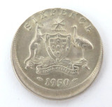 Significant Mistrike Error / aUNC 1950 Australian 6d Sixpence