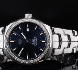Auth Tag Heuer Link Calibre 5 Automatic 200m Steel Diamond Bezel Watch WBC 2113