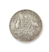 1924 Australian Shilling 1/- Grades VG+. Album Filler.