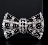 Antique Danish 18k White Gold 2.69 cttw Old Cut Diamond Bow Brooch Val $15350