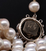 Antique Strand Of 7.5-8.0mm Pearls & 1.7ct Diamond 14K Clasp Necklace Val $12500